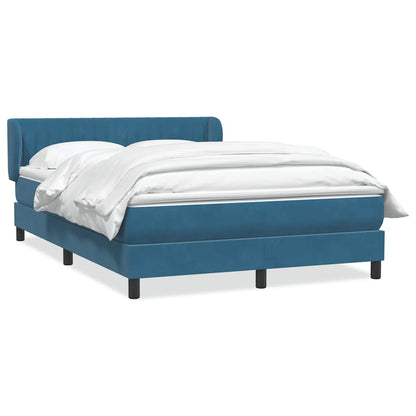Boxspring met matras fluweel donkerblauw 160x220 cm
