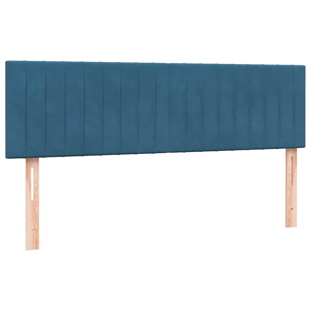 Boxspring met matras fluweel donkerblauw 160x220 cm