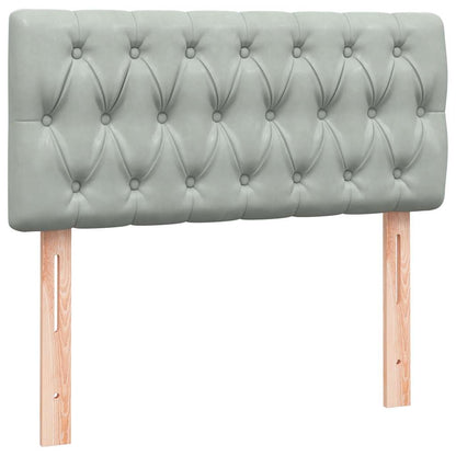 Boxspring met matras fluweel lichtgrijs 80x210 cm