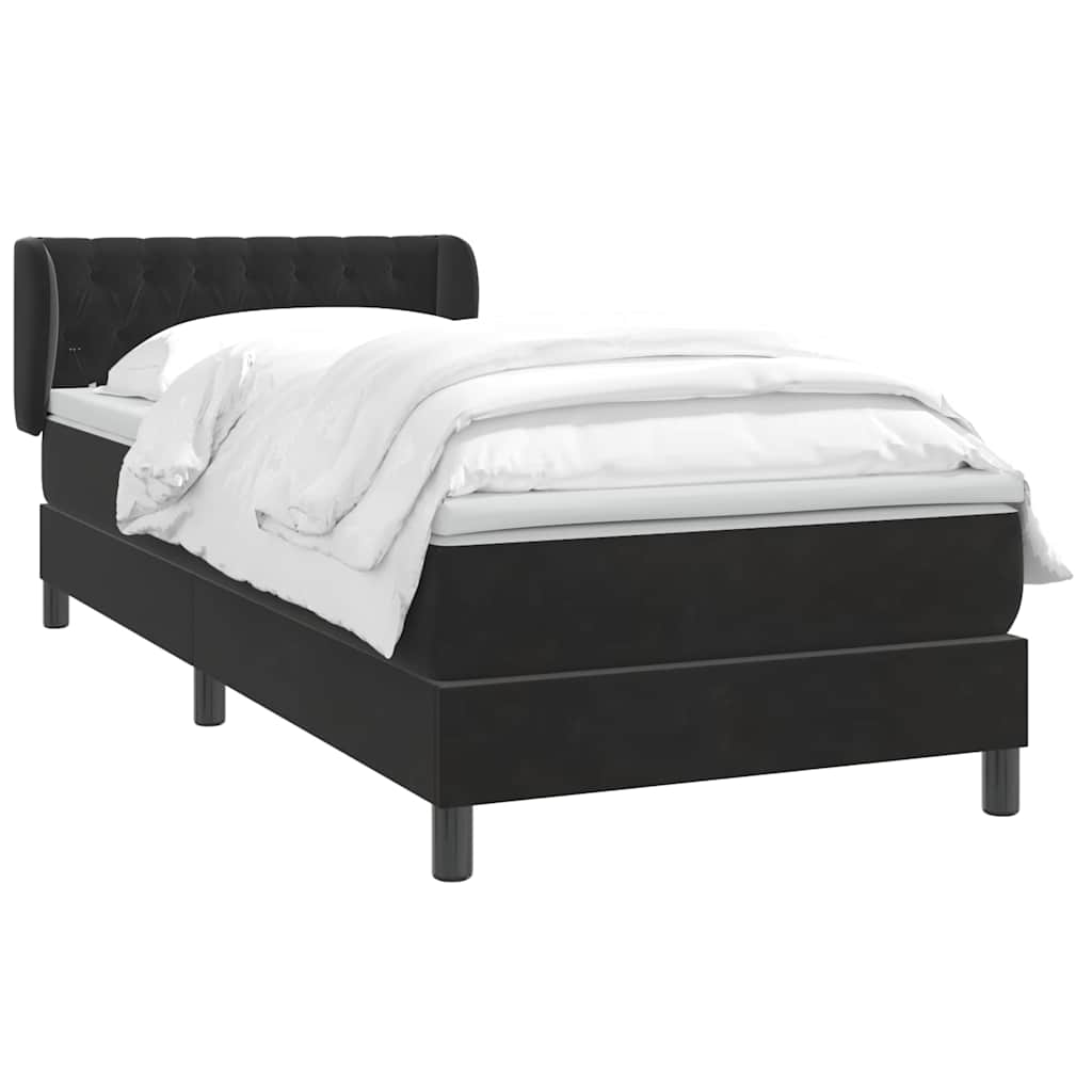 Boxspring met matras fluweel zwart 80x210 cm