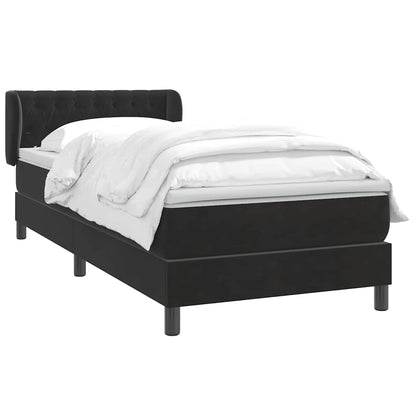 Boxspring met matras fluweel zwart 80x210 cm