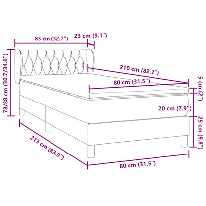 Boxspring met matras fluweel donkergroen 80x210 cm