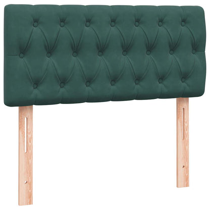 Boxspring met matras fluweel donkergroen 80x210 cm