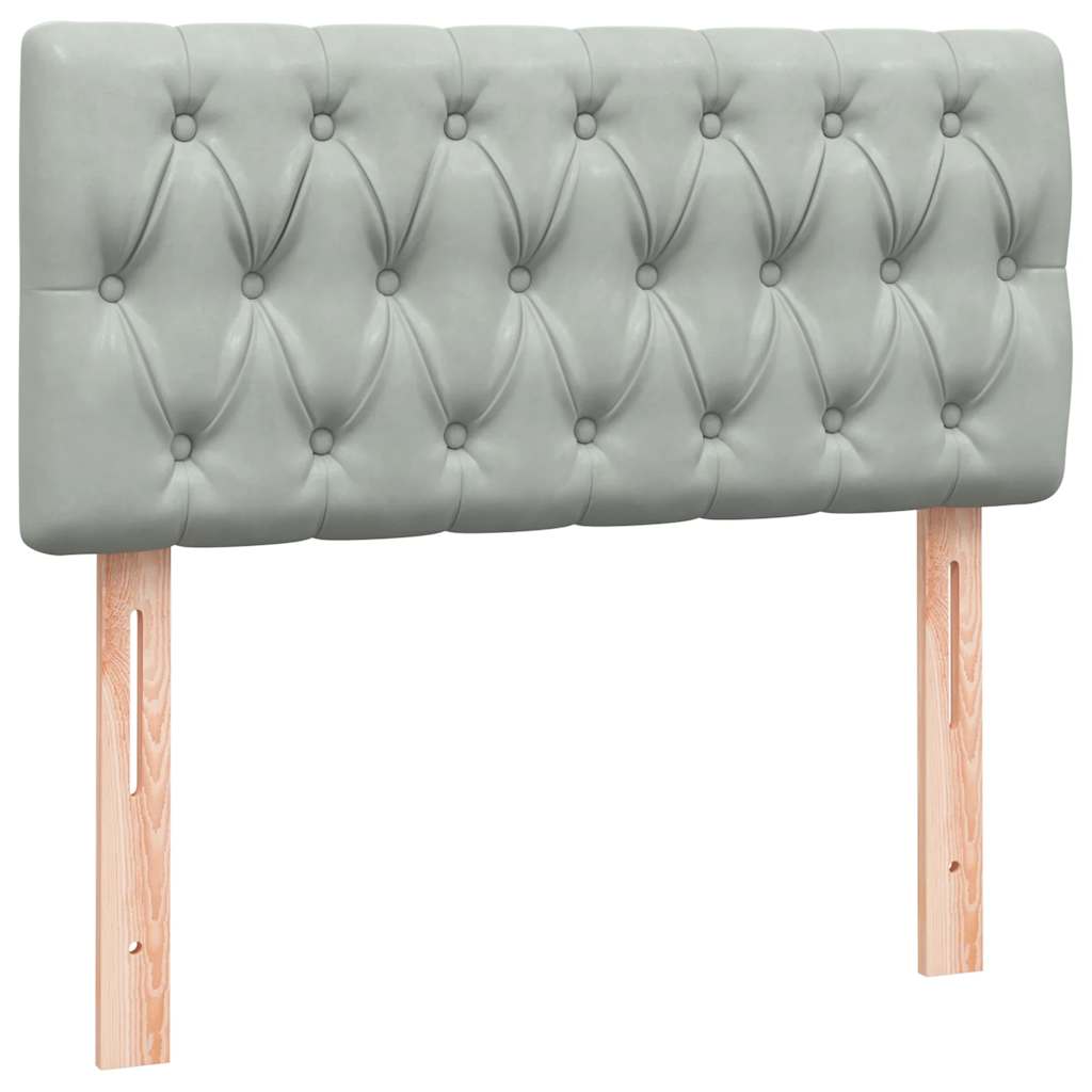 Boxspring met matras fluweel lichtgrijs 100x210 cm