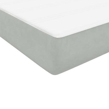 Boxspring met matras fluweel lichtgrijs 100x210 cm