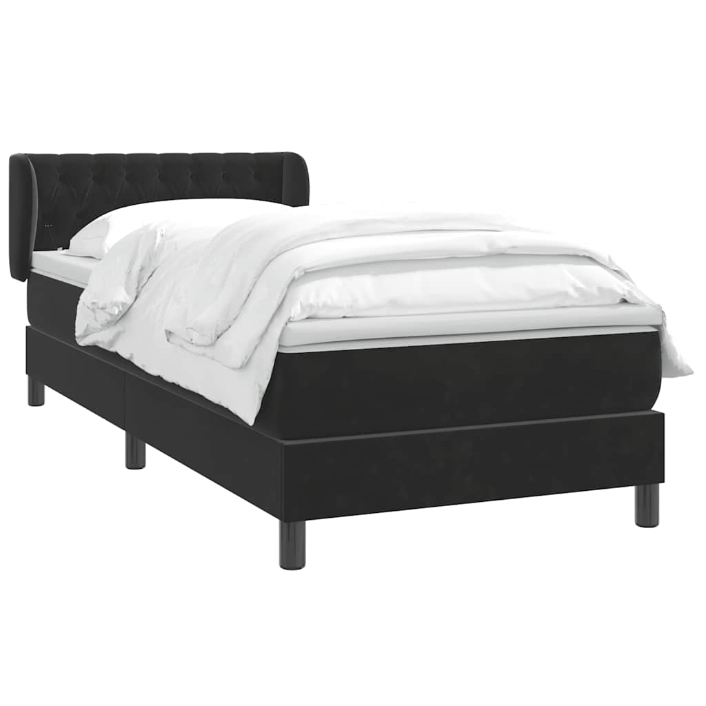 Boxspring met matras fluweel zwart 100x210 cm