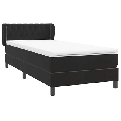 Boxspring met matras fluweel zwart 100x210 cm