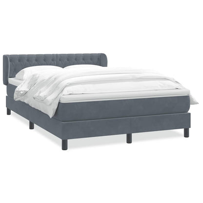 Boxspring met matras fluweel donkergrijs 140x210 cm
