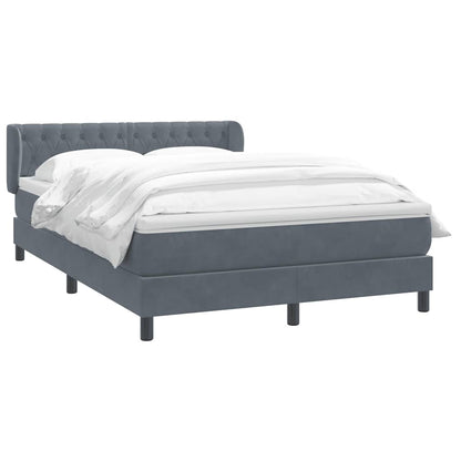 Boxspring met matras fluweel donkergrijs 140x210 cm