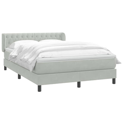 Boxspring met matras fluweel lichtgrijs 160x210 cm