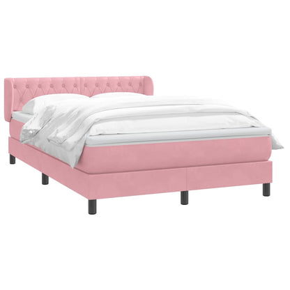 Boxspring met matras fluweel roze 160x210 cm