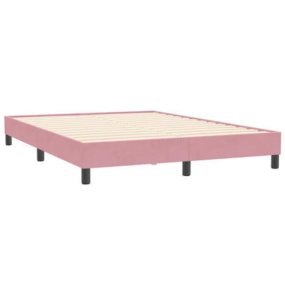 Boxspring met matras fluweel roze 160x210 cm