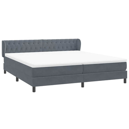 Boxspring met matrassen fluweel donkergrijs 180x210 cm