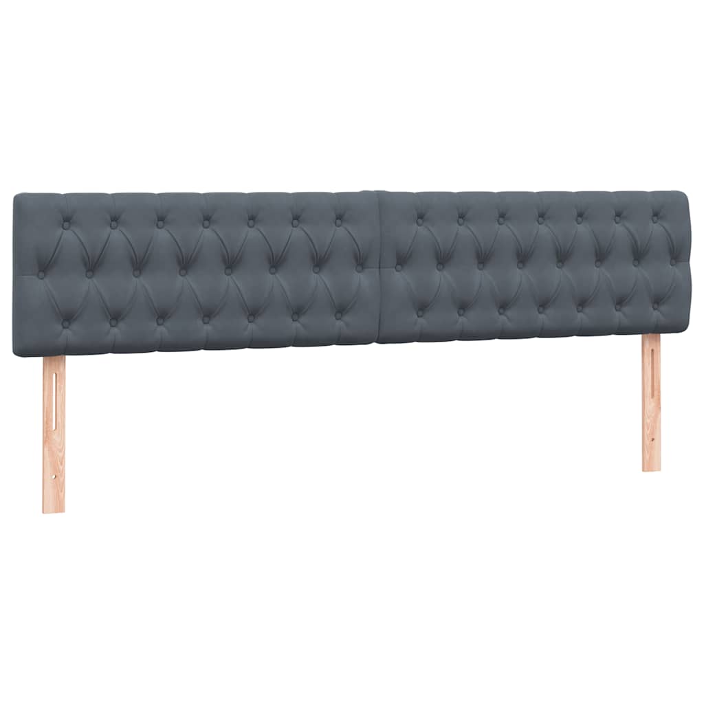 Boxspring met matrassen fluweel donkergrijs 180x210 cm