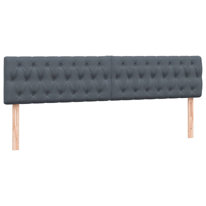 Boxspring met matrassen fluweel donkergrijs 180x210 cm