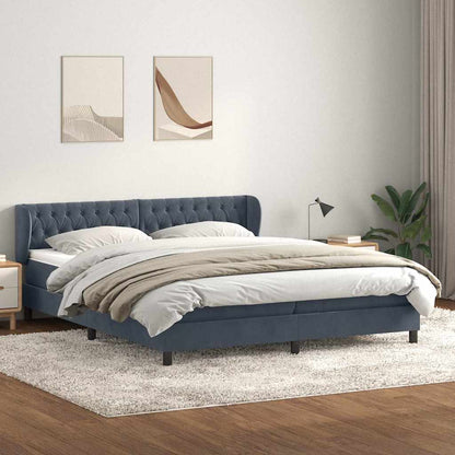 Boxspring met matrassen fluweel donkergrijs 180x210 cm