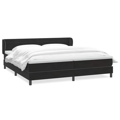 Boxspring met matrassen fluweel zwart 200x210 cm