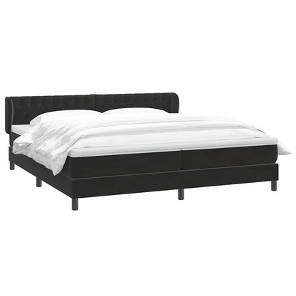 Boxspring met matrassen fluweel zwart 200x210 cm