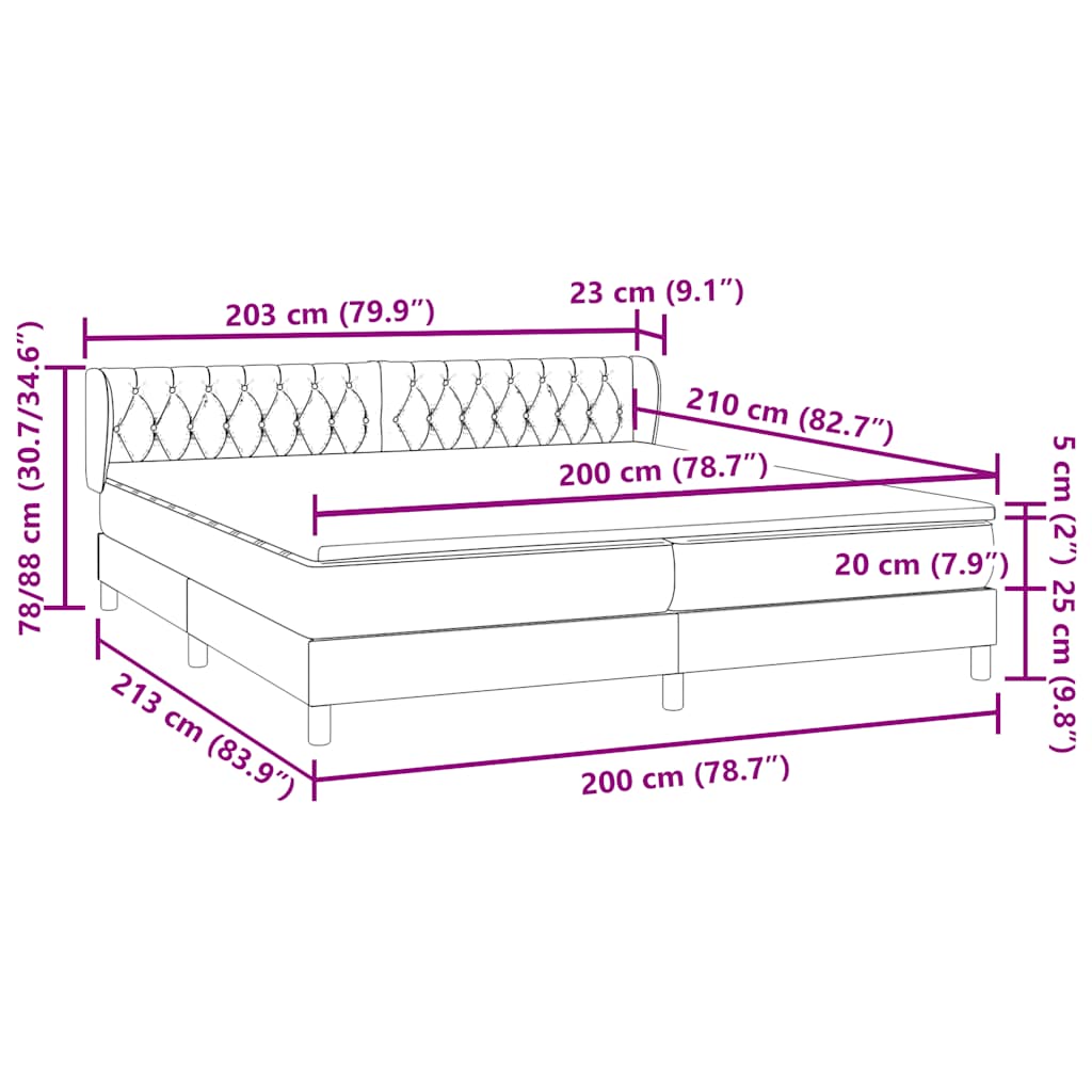 Boxspring met matrassen fluweel zwart 200x210 cm