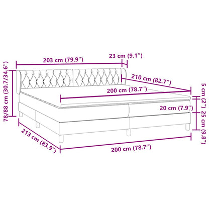 Boxspring met matrassen fluweel zwart 200x210 cm