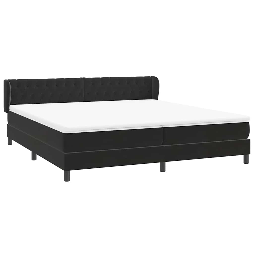 Boxspring met matrassen fluweel zwart 200x210 cm