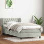 Boxspring met matras fluweel lichtgrijs 100x220 cm