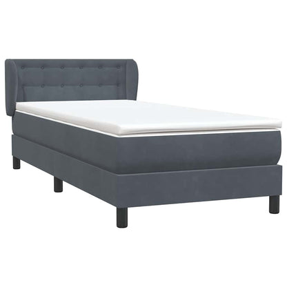 Boxspring met matras fluweel donkergrijs 80x210 cm