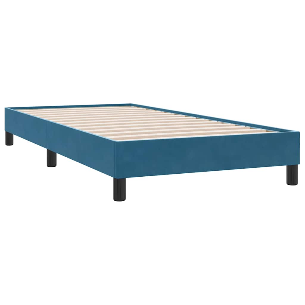 Boxspring met matras fluweel donkerblauw 80x210 cm