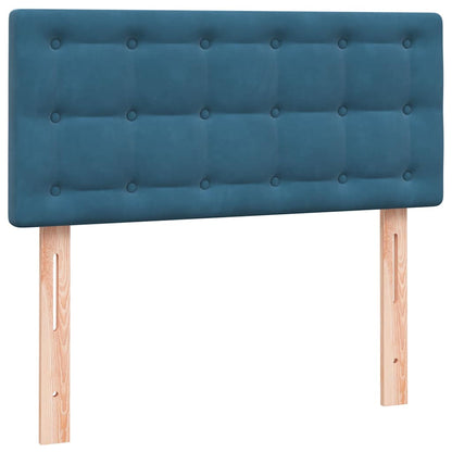 Boxspring met matras fluweel donkerblauw 80x210 cm