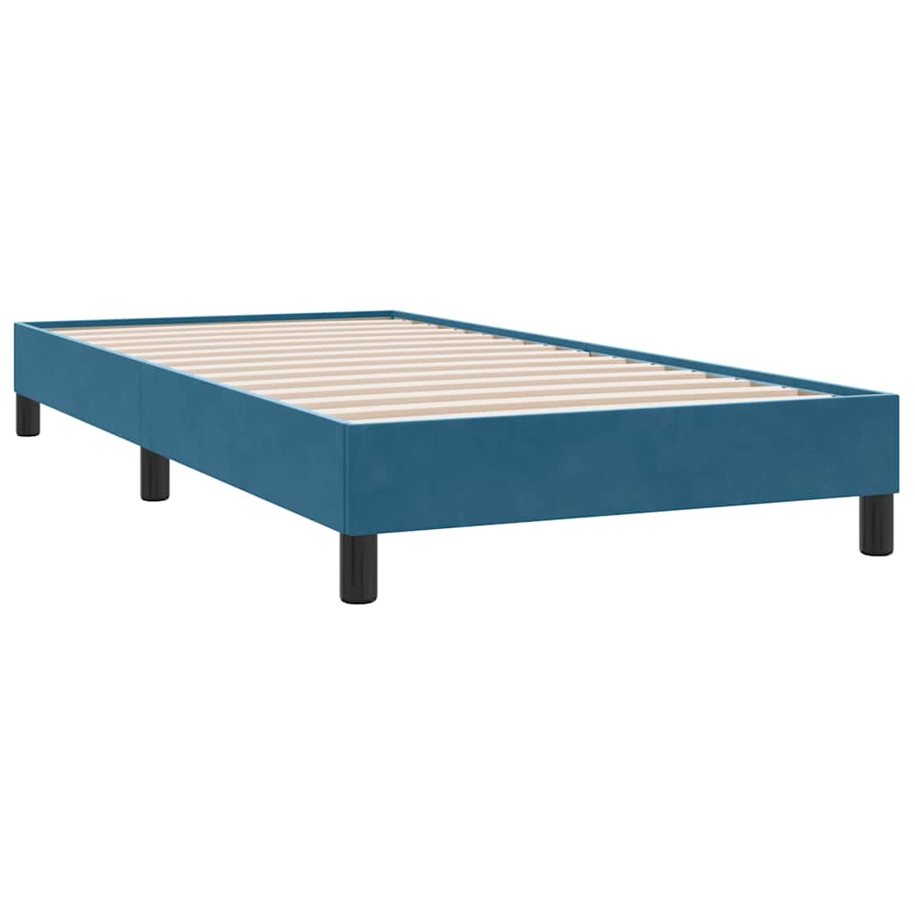 Boxspring met matras fluweel donkerblauw 90x210 cm