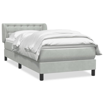 Boxspring met matras fluweel lichtgrijs 100x210 cm