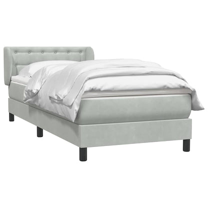 Boxspring met matras fluweel lichtgrijs 100x210 cm