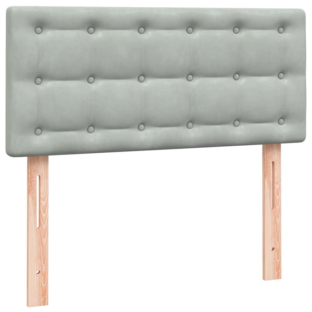 Boxspring met matras fluweel lichtgrijs 100x210 cm