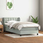 Boxspring met matras fluweel lichtgrijs 100x210 cm