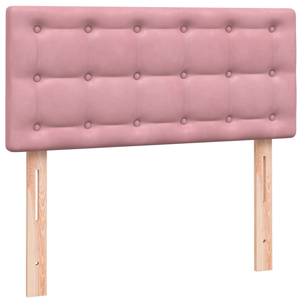 Boxspring met matras fluweel roze 100x210 cm