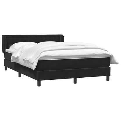 Boxspring met matras fluweel zwart 160x210 cm