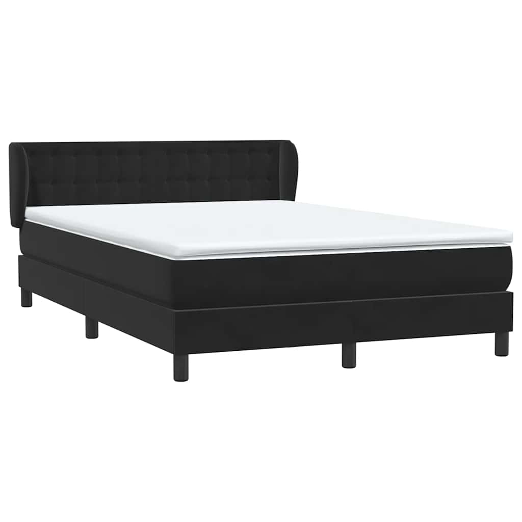 Boxspring met matras fluweel zwart 160x210 cm