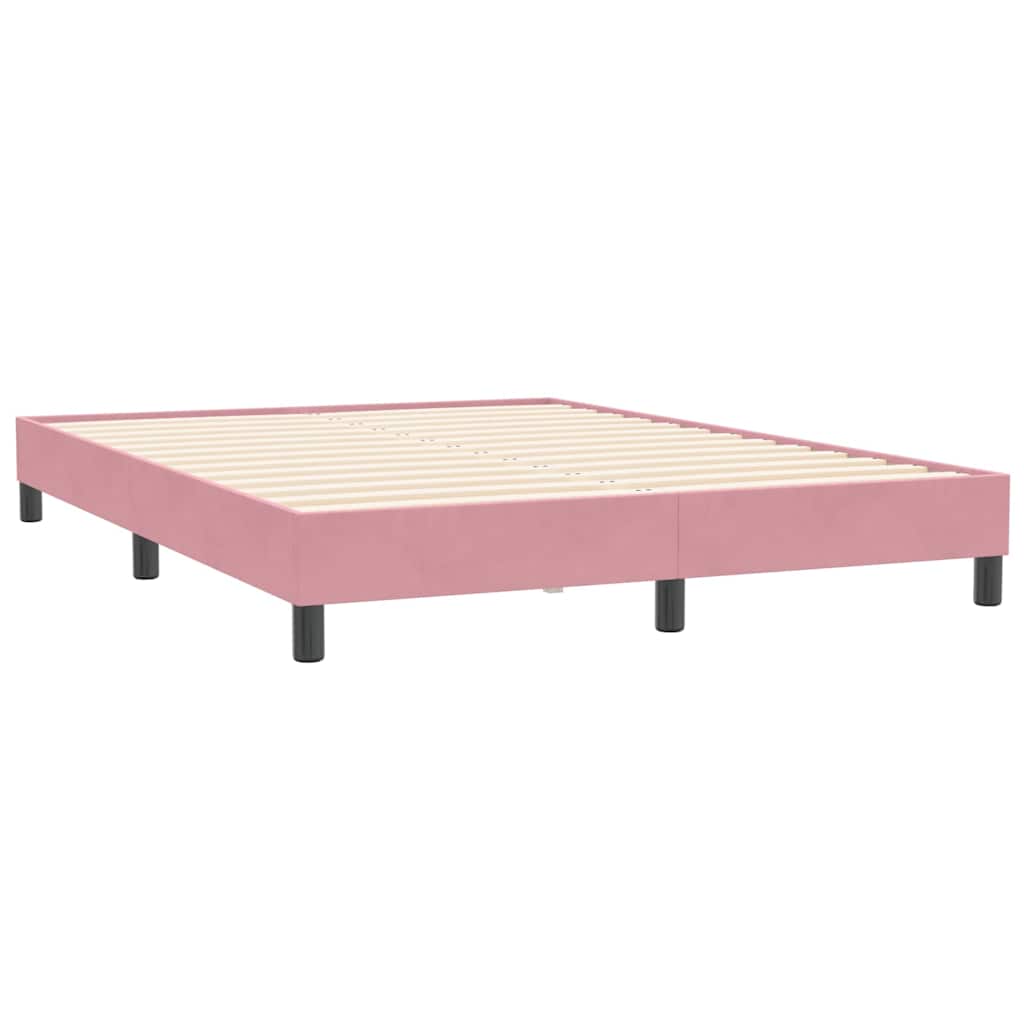 Boxspring met matras fluweel roze 160x210 cm