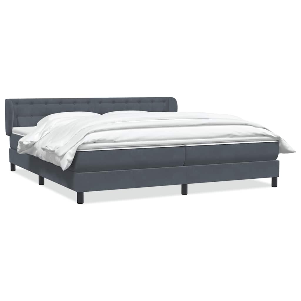 Boxspring met matrassen fluweel donkergrijs 180x210 cm
