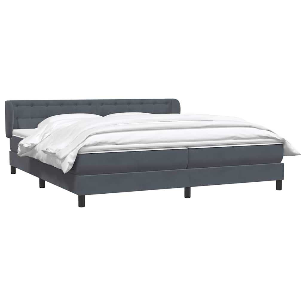 Boxspring met matrassen fluweel donkergrijs 180x210 cm