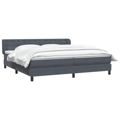 Boxspring met matrassen fluweel donkergrijs 180x210 cm