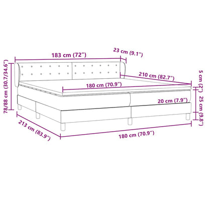 Boxspring met matrassen fluweel donkergrijs 180x210 cm