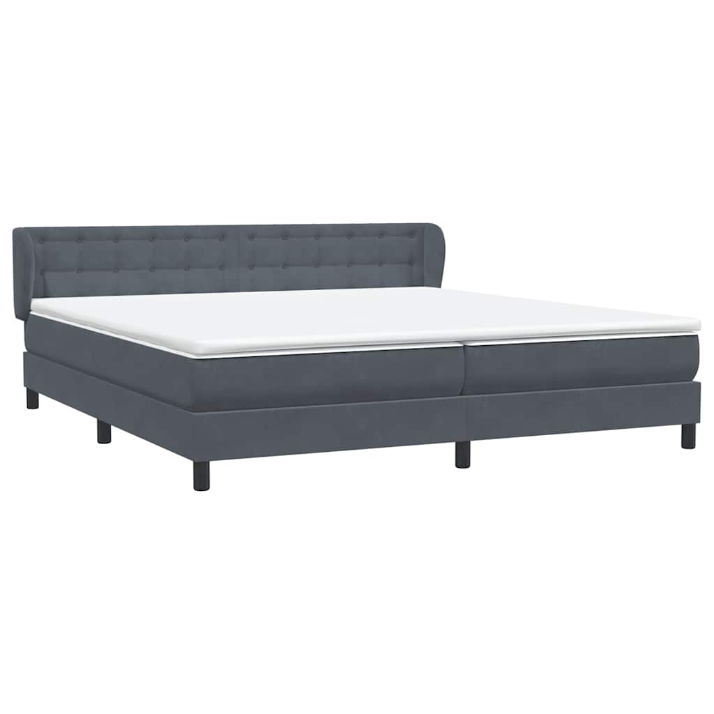 Boxspring met matrassen fluweel donkergrijs 180x210 cm