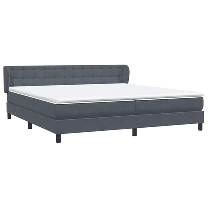 Boxspring met matrassen fluweel donkergrijs 180x210 cm