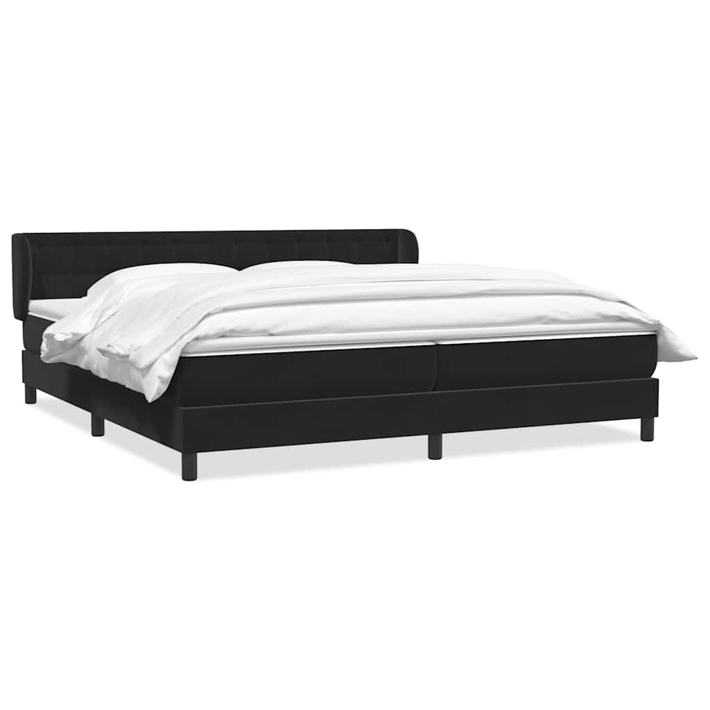 Boxspring met matrassen fluweel zwart 200x210 cm