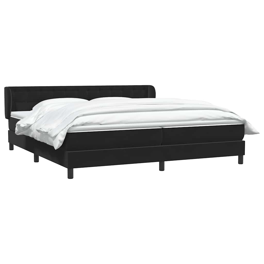 Boxspring met matrassen fluweel zwart 200x210 cm