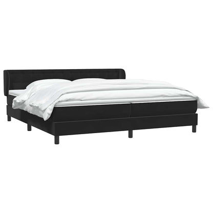 Boxspring met matrassen fluweel zwart 200x210 cm