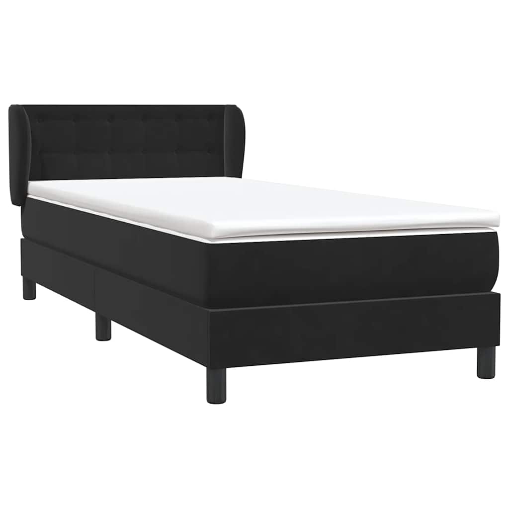 Boxspring met matras fluweel zwart 80x220 cm