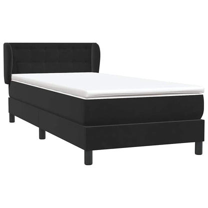 Boxspring met matras fluweel zwart 80x220 cm