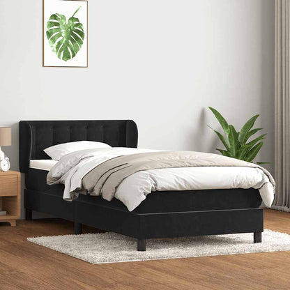 Boxspring met matras fluweel zwart 80x220 cm